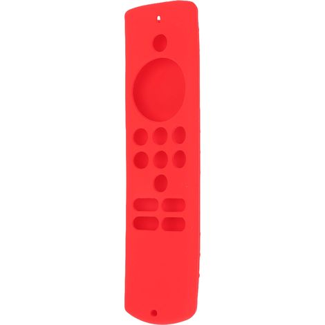 Étui de protection en silicone souple, antidérapant et antichoc pour télécommande Fire TV Stick Lite (rouge), avec dragonne. (1/5)