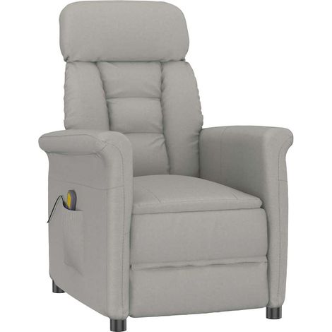 Massagesessel Hellgrau 96,5 x 70,5 x 95 cm Mikrofaser