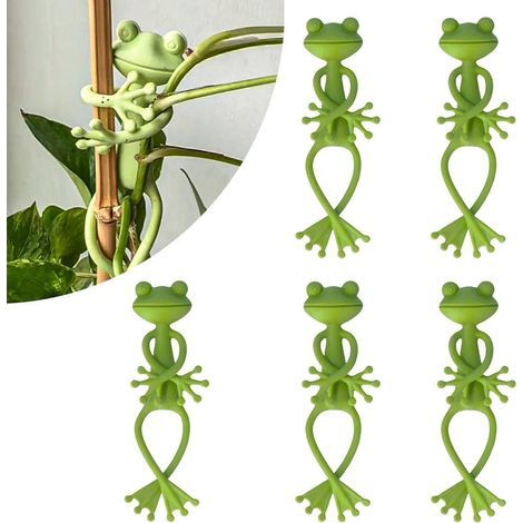Supports pour plantes grenouilles (lot de 5) – Décoration verte – TPR – Vert – (1/5)