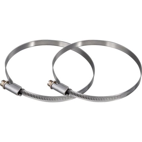2 Colliers De Serrage, Acier Inoxydable, Vis Zinguée, 90-110 Mm, Pour Hotte Et Séchoir (1/5)