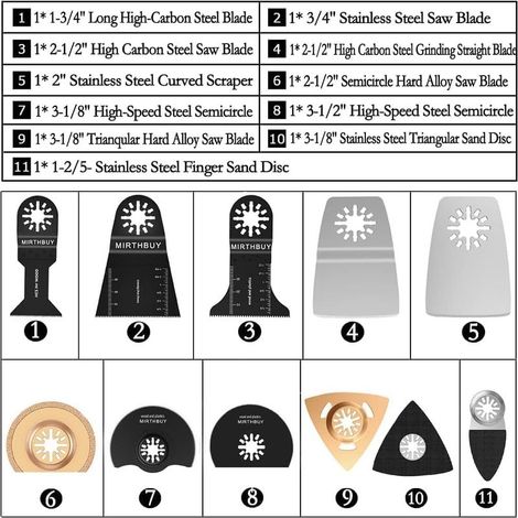 Packung mit 100 oszillierenden Sägeblättern – Multifunktions-Zubehörset für Holz, Metall und Kunststoff – Kompatibel mit Fein Multimaster Multitool, Dremel und Einhell (1/5)
