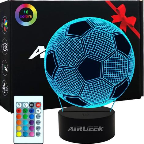 Foot Veilleuse Enfant, 3d Led Football Lampe De Chevet Enfant 16 Couleurs Changeantes Avec Télécommande, Decoration Chambre Anniversaire Surprise Cadeau Garcon (1/5)