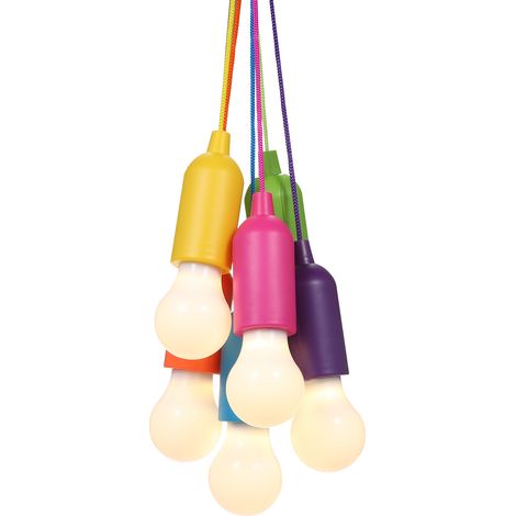 Lámparas LED colgantes con interruptor de cadena, 6 unidades, 4,5 V, 0,5 W, pilas AAA (3) (1/5)