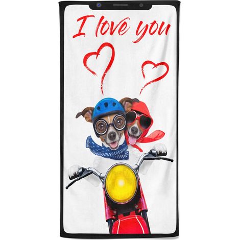 TELO MARE in spugna I LOVE YOU misura grande cm. 90 X 170