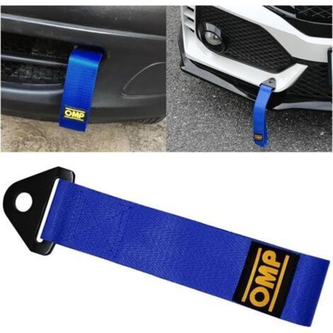 Cinghia di traino universale di emergenza in nylon – 2 pezzi, blu, resistenti, per paraurti anteriore/posteriore