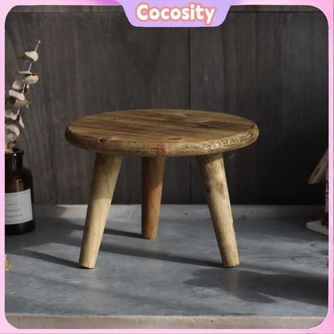 Tabouret de rangement - COCOSITY - Modèle COCOSITY - Bois massif - 3 pieds stables - Support de fleurs (1/5)