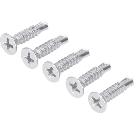 200 selbstbohrende Schrauben mit Senkkopf, Edelstahl 410, 19 mm Länge, Gewinde M4.2-18 (1/5)