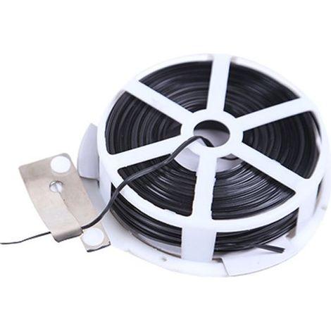 Cravate torsadée de jardin en plastique avec distributeur et cutter pour jardinage, maison, bureau (noir, 100 m) (1/5)