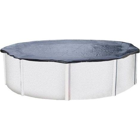 Bâche d'hiver pour piscine ronde – Diamètre 3,65 à 4,10 m – Étanche, renforcée PVC 0,55 mm, avec kit d'ancrage et œillets galvanisés (1/4)
