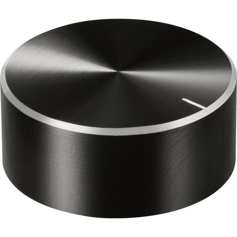 TRU COMPONENTS TC-11696524  Drehknopf mit Knopfmarkierung Schwarz (Ø x H) 40 mm x 17 mm Aluminium, P
