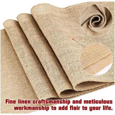 Chemin De Table - Toile De Jute - 10 M X 25 Cm - Pour Mariage Et Événements - 1 Pièce (1/4)