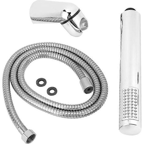 Ensemble de robinetterie de douche murale G1/2'' avec pommeau de douche à main effet pluie et flexible (1/5)