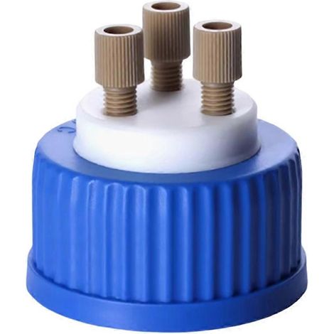 Bouchon de flacon de solvant pour phase mobile avec tête, bouchon de flacon de réactif liquide GL45 universel, bouchon de flacon de solvant LC, 1 pièce C (1/5)