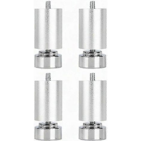 Pieds métalliques réglables, filetage M10, adaptés aux meubles lourds, argentés, 10 cm (1/5)