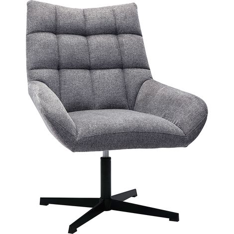 Design Sessel im dunkelgrauen strukturiertem Samtdesign drehbar KING