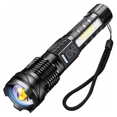 BARKBUSTERS A76 Lampe Torche LED Ultra Puissante 20000 Lmens Lampe de Poche USB Rechargeable 7 Modes Lampe Torche Tactique avec Clip pour Camping Randonnée Urgence [Classe énergétique A] (1/4)