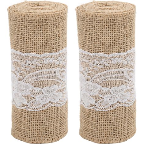 Ruban en Jute Naturel 2,4m - 2 Pièces pour Décoration de Table DIY, Mariage Rustique (1/5)