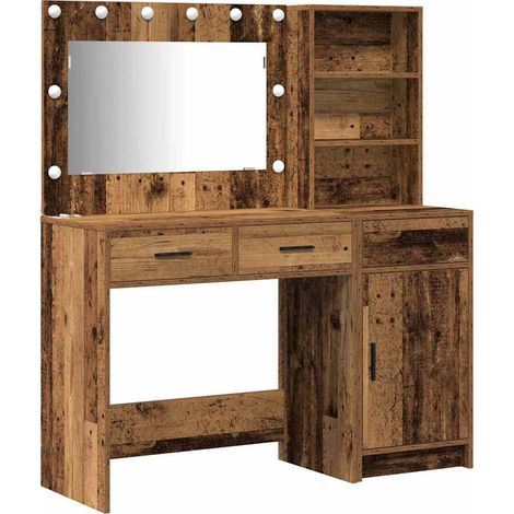 Maison Exclusive - Mesa Tocador con cajón 2 pcs Marrón Madera de