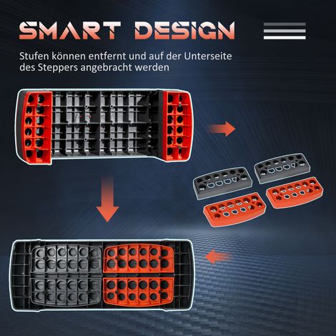 Stepper réglable en hauteur, Stepper d’aérobic rouge et noir (1/5)