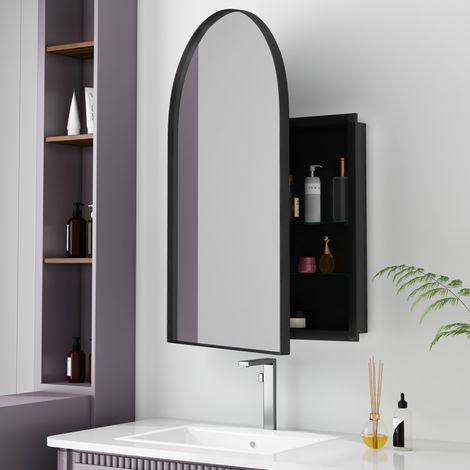 mobile contenitore specchio arco metallo nero bagno OKMYHOME (1/5)