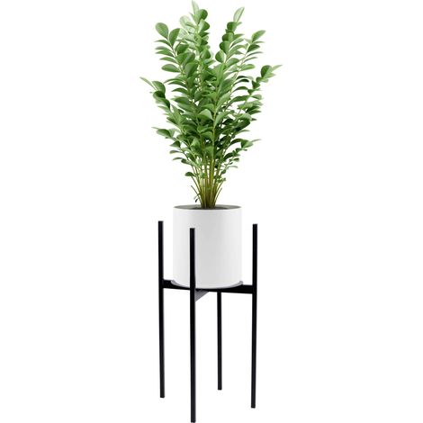 Portavaso verticale in stile loft Torre 70 cm nero