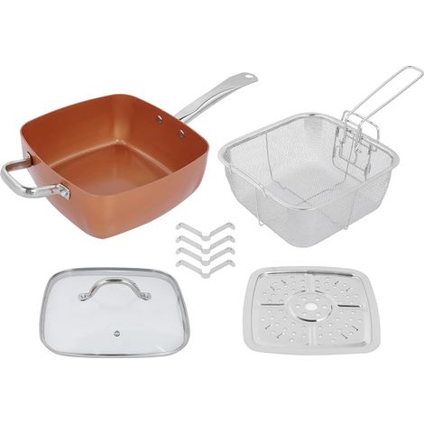 Lot de 4 poêles antiadhésives en acier inoxydable, casseroles multifonctionnelles, ustensiles de cuisine (1/5)