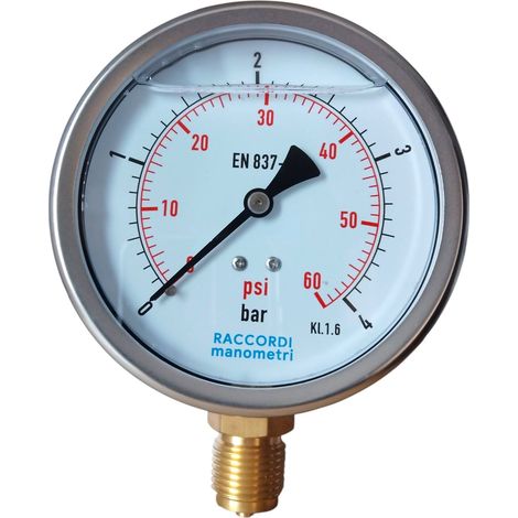 Manomètre inférieur MG1-100, filetage 4 bars 1/2" (1/5)
