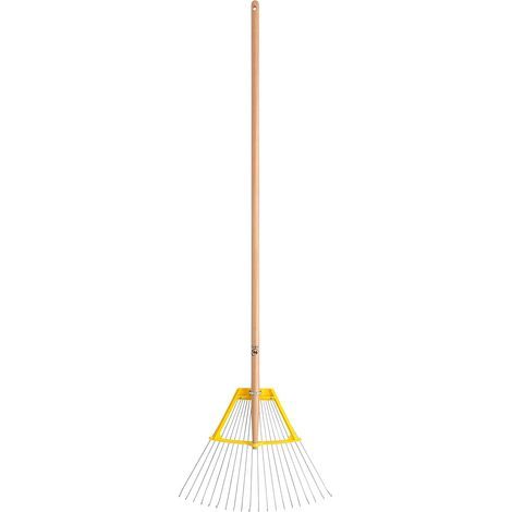 Multi-purpose rake, 20 steel tines, 150 cm wooden handle, gardening (1/5)