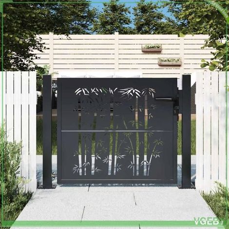 Portail de jardin - 153178 - Acier galvanisé - Anthracite - 110 x 80 cm (1/5)