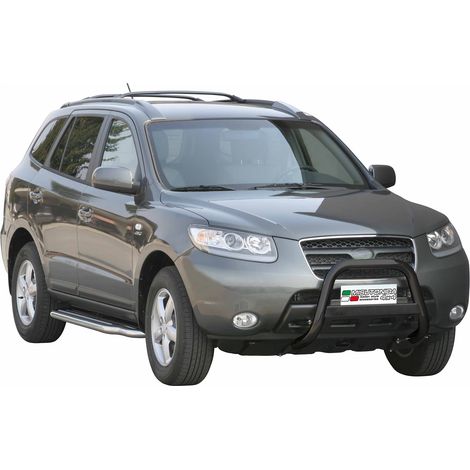 Pare-buffle Avant pour Hyundai Santa Fe 2006-2009 63 mm en Acier Noir (1/5)