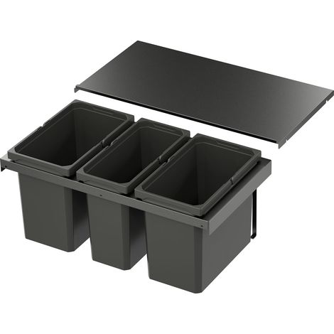 Vs Envi Flex Abfalltrennsystem KB 800mm Mülltrennsystem 2x22/1x16 Liter Lava