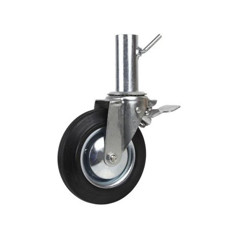 Rueda giratoria de andamio hembra con freno 200 x 50 mm 09402750