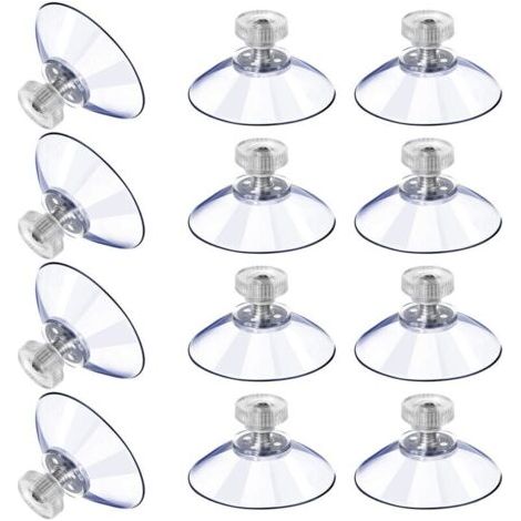 12 Grandes Ventouses Ventouses en Plastique Ventouse Anti-Collision Transparente en Caoutchouc Vis Écrou en Métal Ventouse Solide en PVC Transparent Remplacement avec Écrou de Vis (40