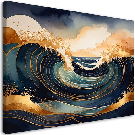 Stampe su Tela, onda oceanica astratta - 30x20 (1/2)