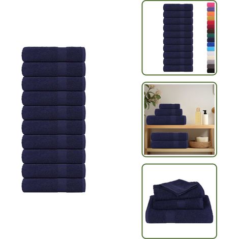 Badetücher 10 Stk. Marineblau 100x150cm 360 g/m² 100% Baumwolle - Badetuch - Badetücher - Duschtuch - Handtuch (1/5)