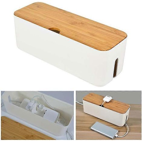 Boîte de rangement pour câbles, multiprise, étui anti-poussière pour câbles de chargeur, organisateur de prises réseau, gestion des câbles de chargeur (1/2)