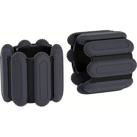 Une paire de bracelets lestés réglables pour chevilles et poignets, pour les exercices des bras et des jambes, avec des sangles en silicone portables (1 lb). (1/5)