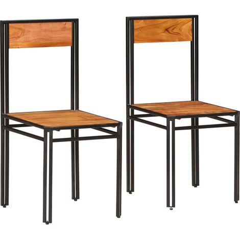 Esszimmerstühle 2 Stk. Massivholz Akazie vidaXL (1/5)