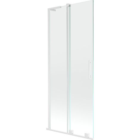 Mexen Velar L Mampara de ducha de 2 hojas corredera 80 x 150 cm, transparente, blanco - 896-080-003-01-20 (1/5)