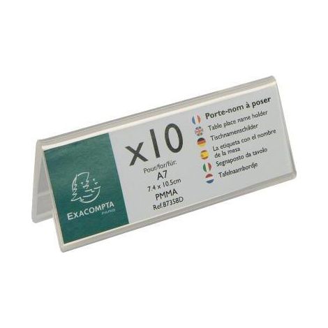 EXACOMPTA Tischnamensschild Exacompta Office Exacryl 11 x 4 x 10 cm (B x H x T) Acryl kristall 10 St./Pack.