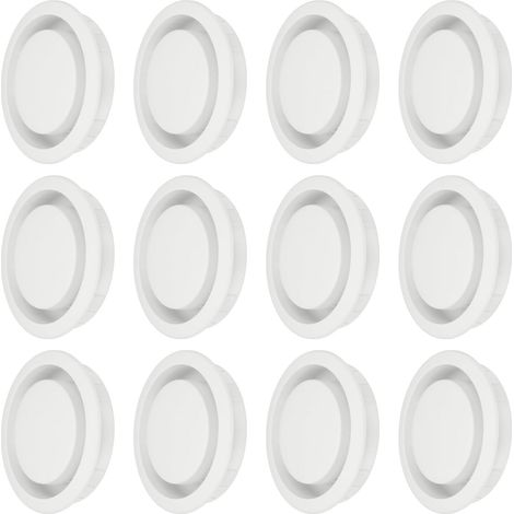12 Pcs Grille De Ventilation Ronde 50mm/2" Plastique Blanc  Soffite Bouche D'Aération Plancher Bouches D'Aération Trou De Ventilation Pour Maison Mur Conduit Placard Garde-Robe (1/5)