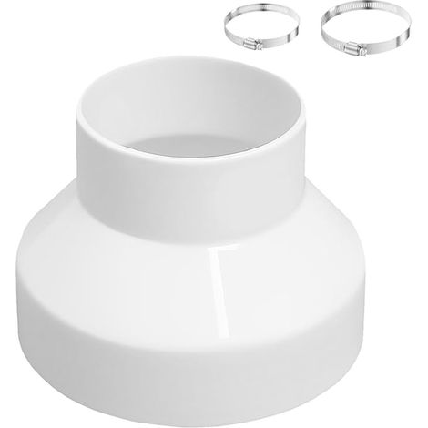 Duct Reducer 150mm to 100mm Duct Reducer Conversion, White (1/3)