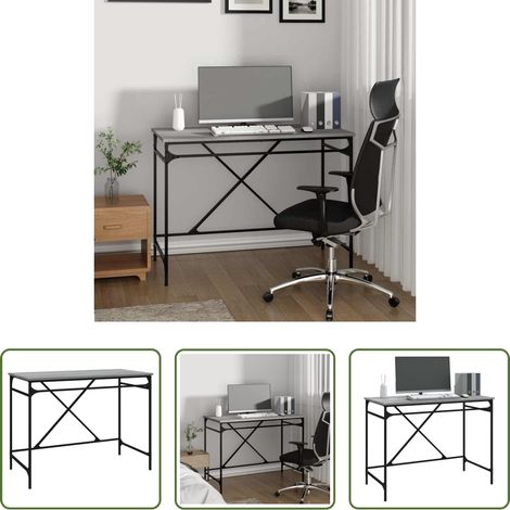 vidaXL Eisen - Schreibtisch Grau Sonoma 100x50x76 cm Holzwerkstoff und Eisen (1/5)