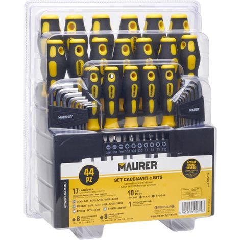 SET CACCIAVITI 44PZ + BITS + CHIAVI ESAG.+ PORTAINSERTI MAURER CF C/ESP