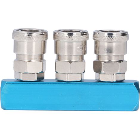 Répartiteur d'air G1/4, bloc de distribution pneumatique droit avec connecteurs, collecteur SML-3 pour tuyau d'air. (1/5)