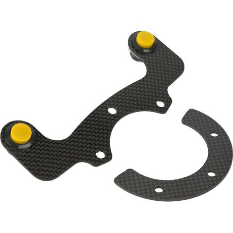 Kit de bouton de klaxon externe en fibre de carbone, 6 boulons, pour volant modifié, compatible avec les klaxons et feux jaunes. (1/5)