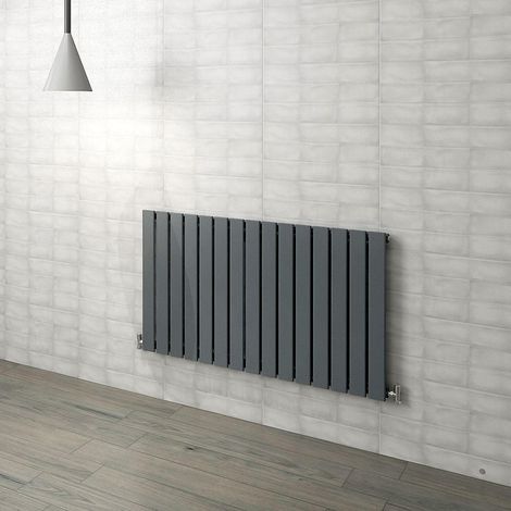 Flat Panel Radiator 600x1020mm Anthracite Single Horizontal Modern Central Heating Radiators