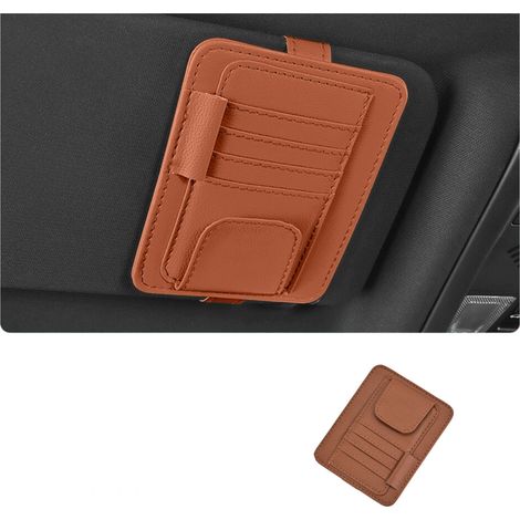 Parasole compatto per auto, porta carte con - Marrone