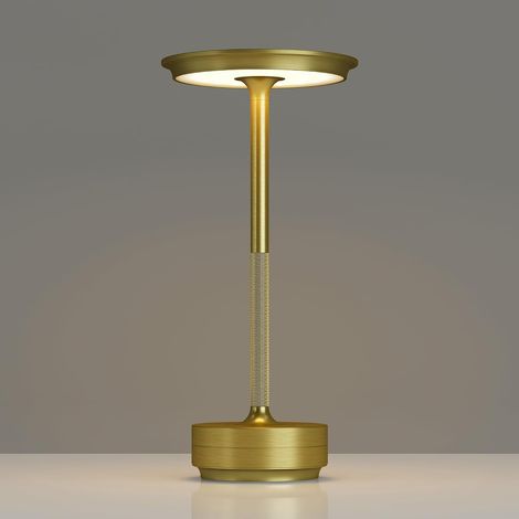 Wiederaufladbare, kabellose Tischleuchte (1 Stück) – Tragbarer 3000-mAh-Akku – Lampe mit Stromanschluss – Stufenlos dimmbare LED-Tischleuchte mit 3 Farben – 3000 mAh Reichweite – 1 Stück (1/4)