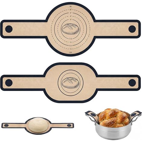 Silicone Baking Mat for Dutch Oven, Reusable Baking Mat with Handles Round (1/3)